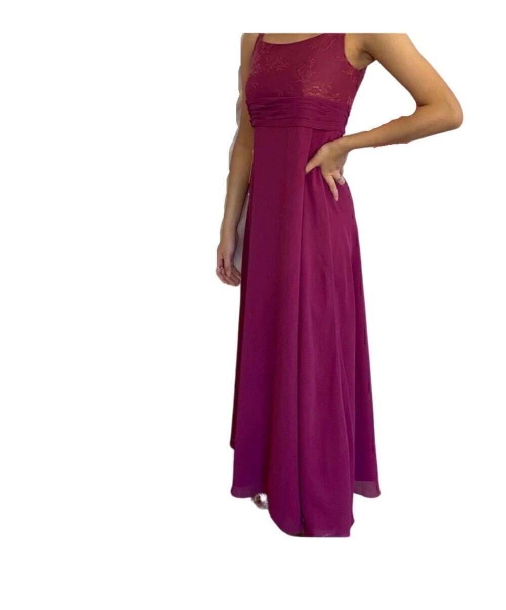 JJ's House NWT Magenta Lace Bodice Chiffon Keyhole Back Maxi NWT